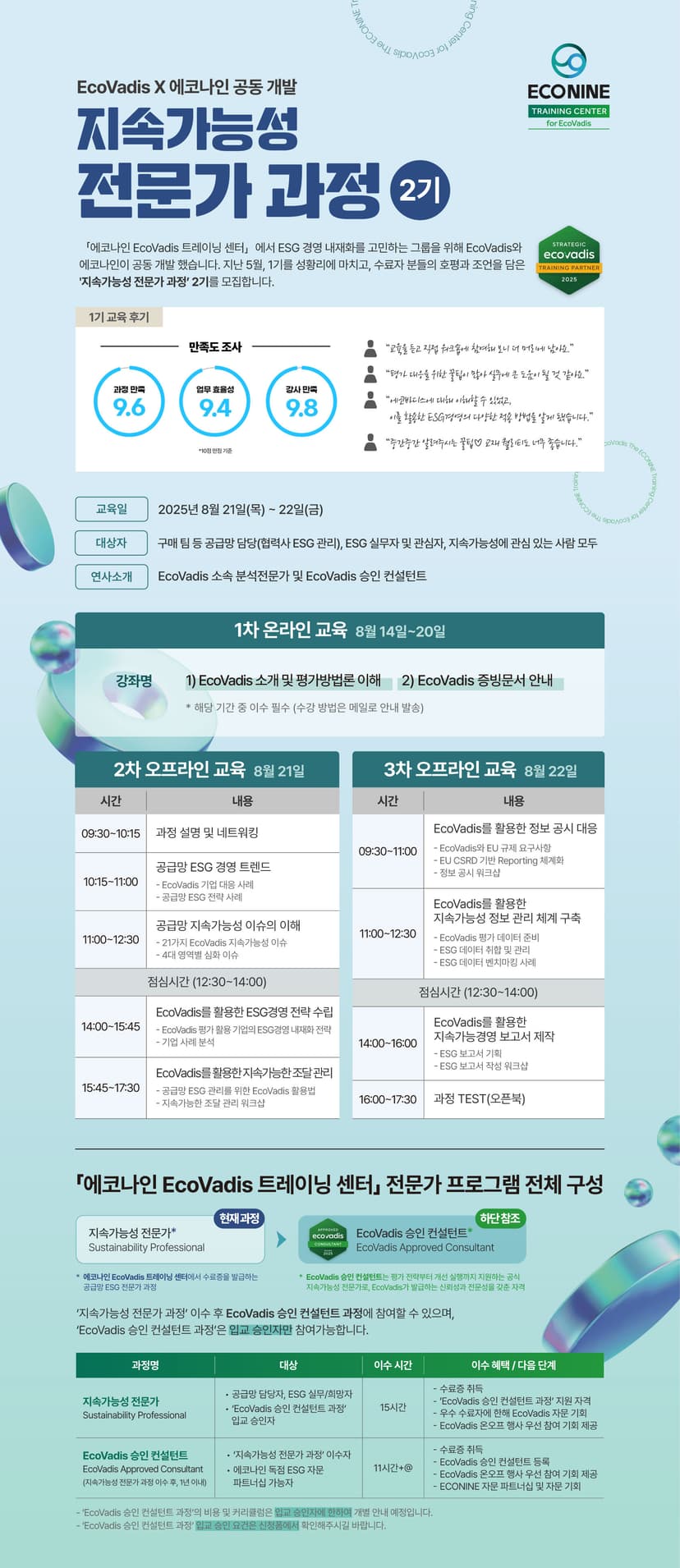 EcoVadis X 에코나인 공동 개발한 '지속가능성 전문가 과정' 2기 모집 안내 (종료) 관련 이미지 3